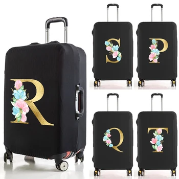 Чехол для багажа, Пылезащитный чехол для багажа, 18-32 дюймов, тележка с золотым буквенным принтом, Эластичный чехол, аксессуары для путешествий