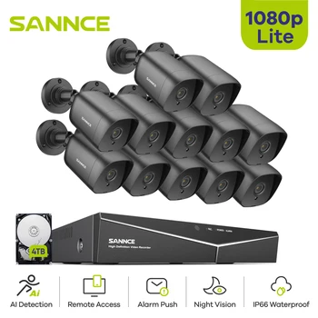 Sannce 1080P Lite HD DVR 16CH TVI Камера Система Видеонаблюдения 265 Pro + ИК Ночного Видения CCTV Защита камеры Безопасности IP66