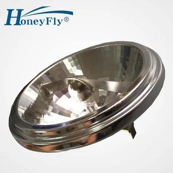 HoneyFly 2 шт. Новое Поступление, высококачественная AR111 G53, 12 В, 50 Вт, 75 Вт, галогенная лампа, алюминий, теплый белый