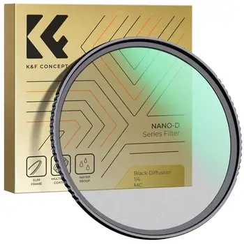 Серия K & F Concept Nano-D 58 мм 67 мм 77 мм 82 мм Черный Диффузионный 1/4 Фильтр Высокой Четкости Водонепроницаемая Антибликовая Зеленая Пленка