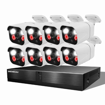 Лучшее качество системы видеонаблюдения производитель 8-канальных POE NVR комплектов 4MP HD AI human outdoor ip camera kit security camara цена
