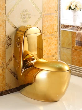 Роскошный туалет Golden Egg в европейском Стиле, Супер Водосберегающий цветной Туалет с закручивающимся механизмом, Немой, Креативная Насосная стенка