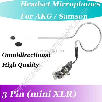 MICWL XLR 3-Контактный мини-Черный Беспроводной ушной крючок Гарнитуры Микрофон для AKG Samson Gemini Wireless Beltpack Mic Transmitter