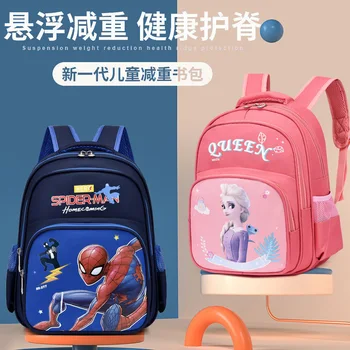 Disney New Frozen Marvel, школьные сумки для мальчиков и девочек, Ортопедический рюкзак на плечо для учащихся начальной школы, Человек-паук, Эльза, Анна, Mochilas