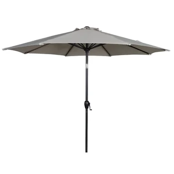 9-футовый Каменный Круглый Открытый Наклонный зонт для патио с кривошипной мебелью для пляжного пикника   