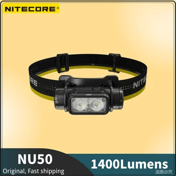 NITECORE NU50 21700 USB-C Перезаряжаемый налобный фонарь 1400 Люмен Мощный Легкий Белый Красный свет Фары