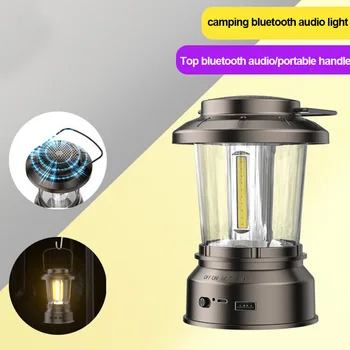 Перезаряжаемый фонарь для кемпинга, аудиокамп Bluetooth, Мобильный киоск, лампа ночного рынка, Аварийное освещение При отключении питания, Уличный фонарь
