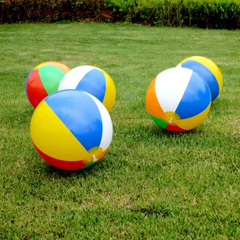 30-сантиметровый цветной Надувной мяч, Детский Водный мяч, 6-цветная пляжная игрушка, Пляжный мяч, Радужные игры с мячом для детей