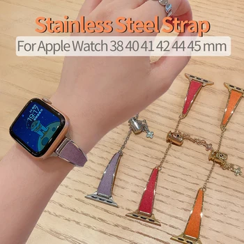 Ремешок из нержавеющей Стали для Apple Watch Серии 7 SE 8 6 5 4 3 Ultra Link Браслет для Apple Watch Ремешки 49 мм 45 44 мм 42 41 40 38 мм