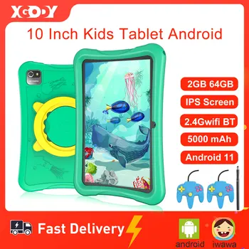 XGODY 10-Дюймовый Планшетный ПК Для Обучения Детей 64 ГБ IPS-Экран Android 11 Детский Подарок С Защитным Чехлом Сенсорная ручка Геймпад