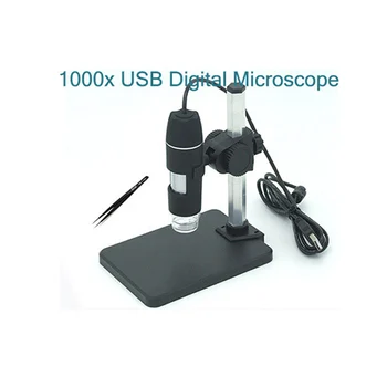 1000x USB Цифровой микроскоп + держатель (новый), 8-светодиодный эндоскоп с измерительным программным обеспечением USB микроскоп