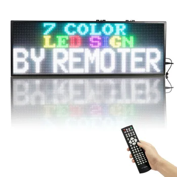 59x10,7 дюймов RGB полноцветный пульт дистанционного управления Программируемая прокрутка полноцветный светодиодный знак Доска объявлений Дисплей