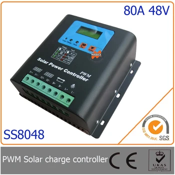 Солнечный контроллер заряда 80A 48V PWM со светодиодным и ЖК-дисплеем, напряжение автоматической идентификации, конструкция MCU с отличной производительностью