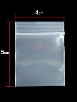 маленькая сумка Размером 4x5 см, 1000 шт., Прозрачные Супер Толстые полиэтиленовые мини-пакеты на молнии, Кольцо/ Кристалл, Пластиковая упаковочная сумка на молнии, Многоразовая упаковка семян