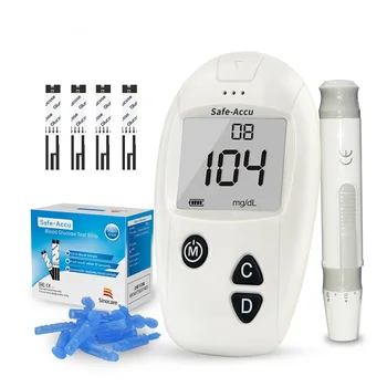 Sinocare Safe-измеритель уровня глюкозы в крови Accu и 100 тест-полосок, ланцеты, точный глюкометр, тестер на диабет