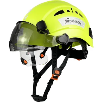 Защитный шлем со светоотражающей конструкцией, встроенный козырек, защитные очки для инженера, Каска из АБС-пластика, Защита головы для промышленных работ ANSI