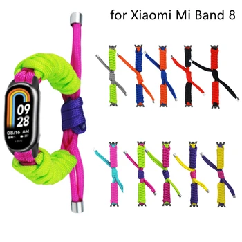 Зонтичный Нейлоновый Ремешок для Часов Xiaomi Mi Band 8 для Выживания на открытом воздухе Ремешок для Часов Mi Band 8 NFC Ремешок Для Часов Браслет