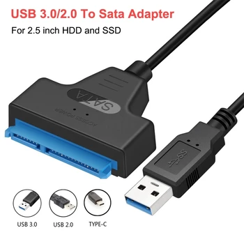 Кабель USB3.0/2.0 SATA-USB, адаптер для жесткого диска USB 3.0-SATA III, совместимый с 2,5-дюймовыми жесткими дисками и SSD с поддержкой UASP