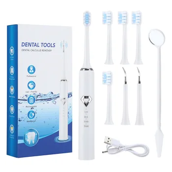 8 в 1 Бытовой электрический набор для чистки зубов, Уход за полостью рта, Электрическая зубная щетка, электроочиститель, Отбеливание зубов, Удаление зубного камня, пятна