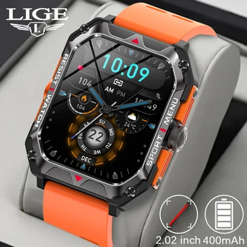 LIGE Bluetooth Call Смарт-Часы Мужские IP68 Водонепроницаемые Спортивные Фитнес-Трекер 400 мАч с Большой Батареей Голосовой Помощник Женские Умные Часы