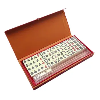 Китайский Набор для игры в Маджонг Mini 144 Набор для игры в Маджонг Настольная игра Для Путешествий Китайские Традиционные игры в Маджонг Classic Mahjong Party