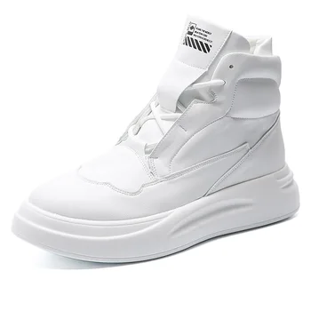 Винтажные Модные Белые Кроссовки Kanye в стиле Хип-Хоп С Высоким Берцем, Массивные Кроссовки, Мужская Спортивная обувь на Толстой Подошве, Tenis Masculino Adulto