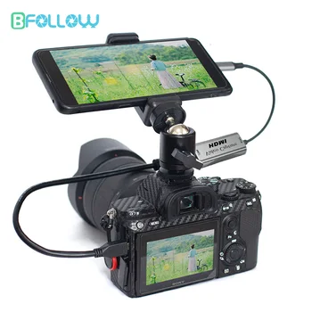 BFOLLOW Android Телефон Планшет в качестве монитора камеры Видеокамера HDMI Адаптер для Видеоблога Youtuber Filmmaker DSLR Карта Видеозахвата