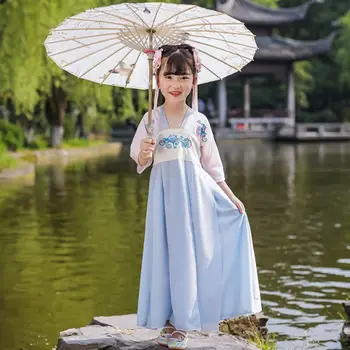 Детские Костюмы для Косплея в Китайском стиле для девочек Hanfu, костюм принцессы Тан, Детское Традиционное платье Феи