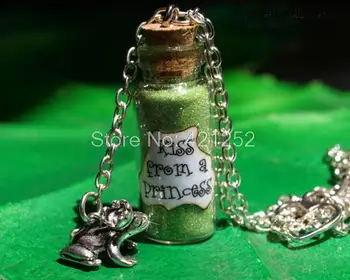 12шт Поцелуй от принцессы Волшебная бутылка ожерелье из стеклянной бутылки Очарует принцессу и Вдохновенное ожерелье