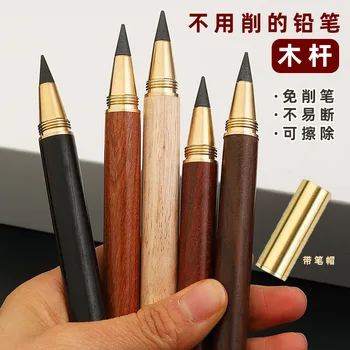 40шт Ручка из массива дерева, вечный карандаш, Латунная подарочная ручка из сандалового дерева, деревянный карандаш для письма