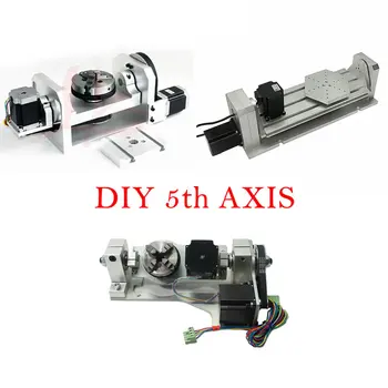 Diy cnc 4th 5th axis поворотная ось с патроном для мини-фрезерного станка с ЧПУ, набор токарных инструментов для фрезерования, гравировки, резьбы