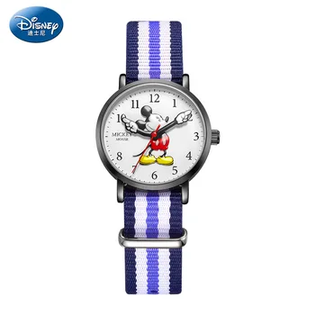 Disney Подарок С Коробкой Chilldren Повседневные Японские Кварцевые Наручные Часы С Циферблатом Minnie Mouse Студенческая Молодежная Леди Женские Часы Relogio Feminino