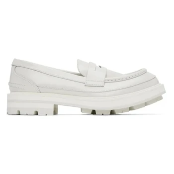 Белые Лоферы на толстой подошве, увеличивающие рост, Мужские Повседневные туфли из натуральной кожи в британском стиле, Весенние Свадебные деловые модельные туфли