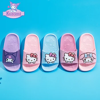 Кавайные Тапочки Sanrio Hello Kittys Y2K с Рисунком Аниме, Милая Летняя Уличная Пляжная Обувь Для Ванной Комнаты, Противоскользящая Домашняя Обувь Для Девочек