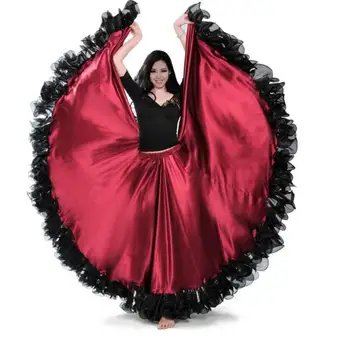 цельнокроеное платье на 360 градусов для Танца Открытия, платье с пышной юбкой для современных танцев, юбка для испанских танцев для Корриды, Костюмы с длинными рукавами