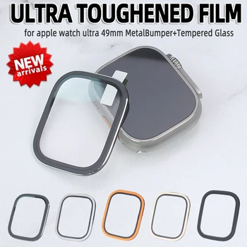 Защита экрана + рамка для Apple Watch Ultra 49 мм, рамка из алюминиевого сплава, закаленная пленка, HD для I Watch Ultra