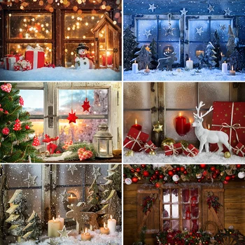 Bonvvie Рождественский Фон для Фотосъемки, Окно для Фотосессии, Подарок на Елку, Детский портрет, Декор для вечеринки, Детская Фотостудия