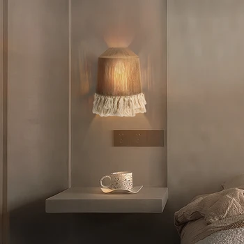 Настенный светильник для гостиной, высококачественная столовая, прикроватная лампа для спальни, креативный настенный светильник из пеньковой веревки
