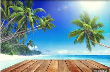 обои на заказ 3D природа HD кокосовая пальма пляж морской пейзаж домашний декор фотообои в гостиной