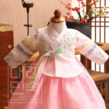Традиционное платье для маленьких девочек от 1 года, Корейское платье Ханбок, Сценический танцевальный костюм, Подарок, Детская Азиатская одежда