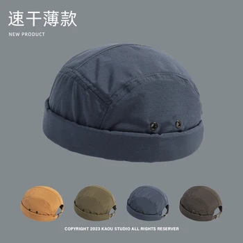 Мужская Ретро-быстросохнущая шляпа китайского Домовладельца, сшитая тюбетейка, Детская модная кепка без полей в стиле хип-хоп Яппи