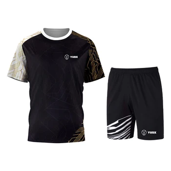 YUDX Классическая повседневная одежда для тенниса, дышащая одежда для гольфа, мужская спортивная одежда для фитнеса с коротким рукавом, спортивная одежда для бадминтона, летний комплект из двух предметов