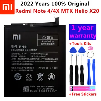 2022 Новый 100% Оригинальный Настоящий Аккумулятор 4100 мАч BN41 Для Xiaomi Redmi Note 4 MTK Helio X20/Note 4X Pro MTK Helio X20 + Бесплатные Инструменты