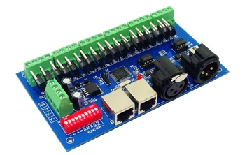 18-канальный 18-канальный декодер DMX512, 6 Групп RGB-выхода, каждый канал Макс. 3A с (XLR RJ45) RGB-контроллером DC12-24V