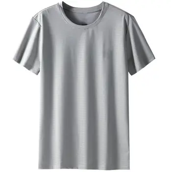 Летние большие размеры 8XL10XL, мужская футболка из ледяного шелка с коротким рукавом, спортивные дышащие футболки, большие продажи, мягкие, большие размеры, толстые свободные топы 52