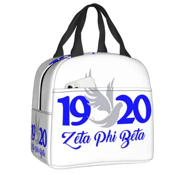 Zeta Phi Beta Термоизолированная сумка для ланча Женская Многоразовая коробка для ланча для работы, школы, хранения продуктов, сумок для пикника