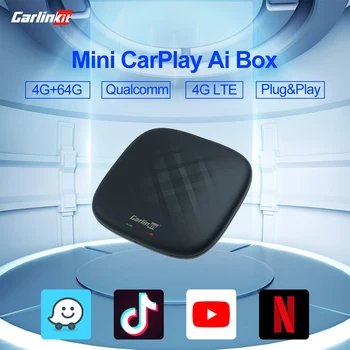 CarPlay Ai Box Мини Беспроводной Android Box 4G + 64G 4GLTE Видео Автомобильный Радиоплеер CarPlay Dongle Поддерживает любые приложения для Chery Kia VW
