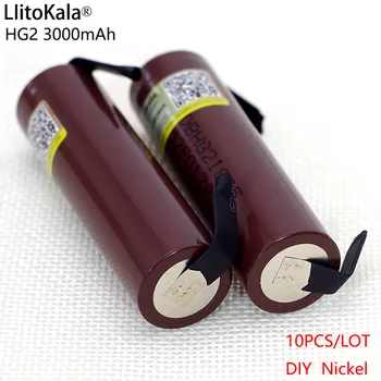 10-100 шт Liitokala 100% новый HG2 18650 3000 мАч аккумуляторная батарея 18650HG2 3,6 В разряда 20A батареи питания + никель 