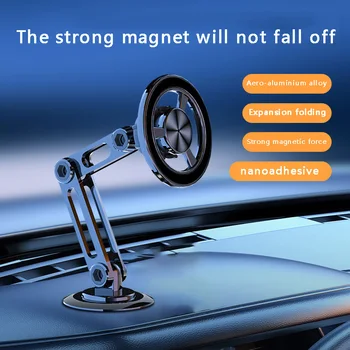Металлический магнитный автомобильный держатель для мобильного телефона, складная магнитная подставка для мобильного телефона в автомобиле, поддержка GPS для iPhone Xiaomi Mount