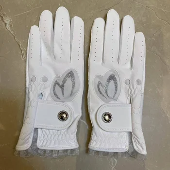 PG89 Женские перчатки для гольфа Из овчины, кружевные перчатки для гольфа, Дышащие, удобные, подходят для отличных подарков для гольфа